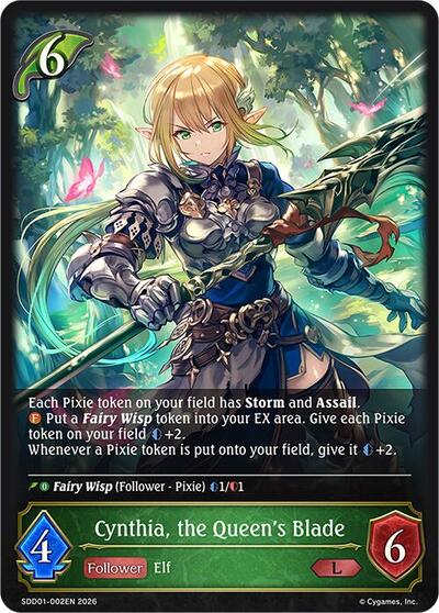 Cynthia, the Queen's Blade - SDD01: Showdown Deck: Forestcraft Shadowverse spoiler