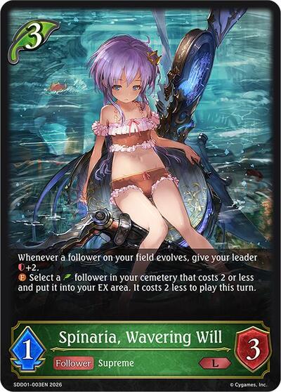 Spinaria, Wavering Will - SDD01: Showdown Deck: Forestcraft Shadowverse spoiler
