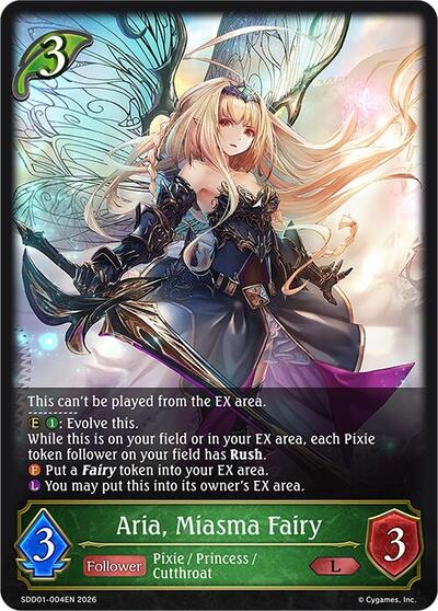 Aria, Miasma Fairy - SDD01: Showdown Deck: Forestcraft Shadowverse spoiler