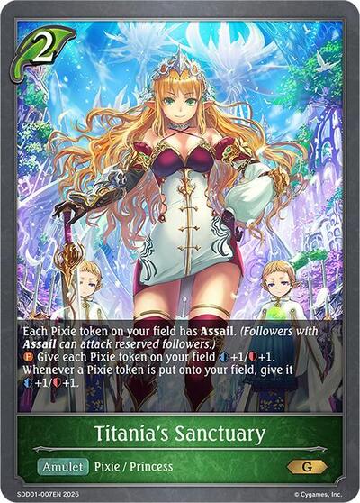 Titania's Sanctuary - SDD01: Showdown Deck: Forestcraft Shadowverse spoiler