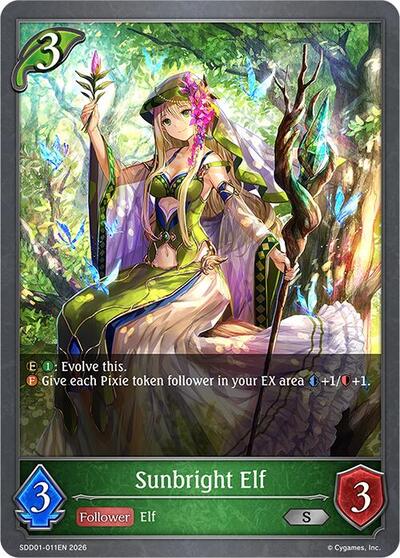 Sunbright Elf - SDD01: Showdown Deck: Forestcraft Shadowverse spoiler