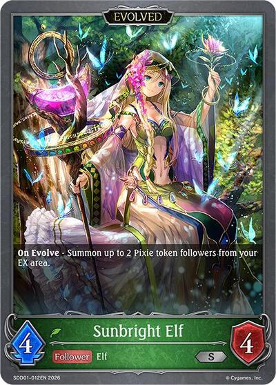 Sunbright Elf (Evolved) - SDD01: Showdown Deck: Forestcraft Shadowverse spoiler