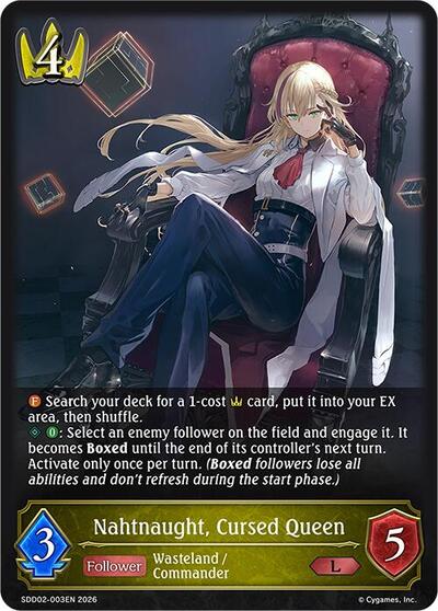 Nahtnaught, Cursed Queen - SDD02: Showdown Deck: Swordcraft Shadowverse spoiler