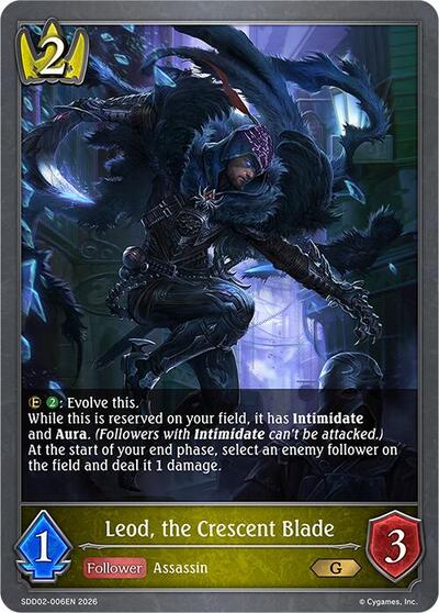 Leod, the Crescent Blade - SDD02: Showdown Deck: Swordcraft Shadowverse spoiler
