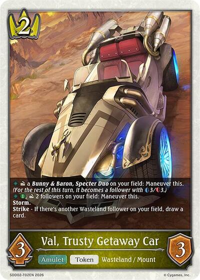 Val, Trusty Getaway Car - SDD02: Showdown Deck: Swordcraft Shadowverse spoiler