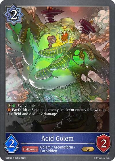 Acid Golem - SDD03: Showdown Deck: Runecraft Shadowverse spoiler