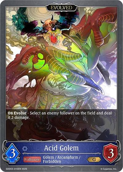 Acid Golem (Evolved) - SDD03: Showdown Deck: Runecraft Shadowverse spoiler