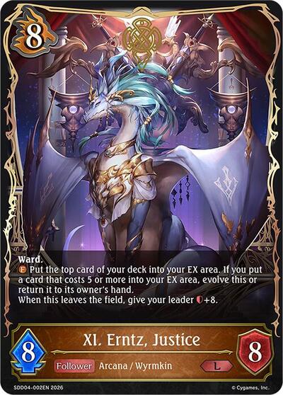 XI. Erntz, Justice - SDD04: Showdown Deck: Dragoncraft Shadowverse spoiler