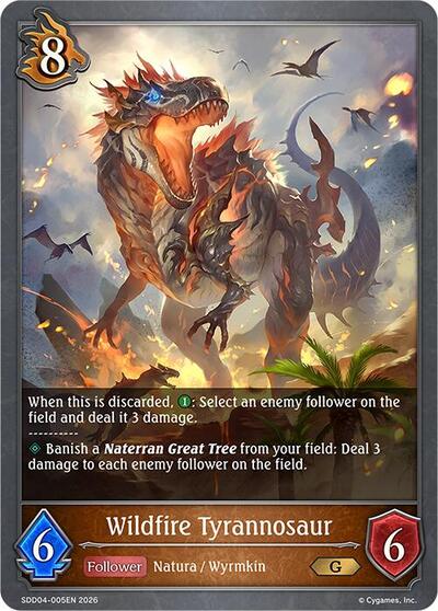 Wildfire Tyrannosaur - SDD04: Showdown Deck: Dragoncraft Shadowverse spoiler
