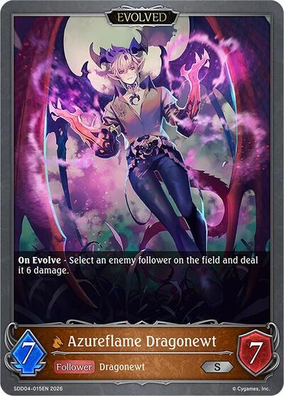 Azureflame Dragonewt (Evolved) - SDD04: Showdown Deck: Dragoncraft Shadowverse spoiler