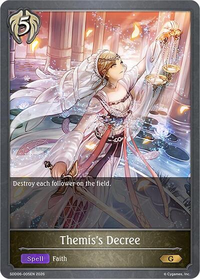 Themis's Decree - SDD06: Showdown Deck: Havencraft Shadowverse spoiler