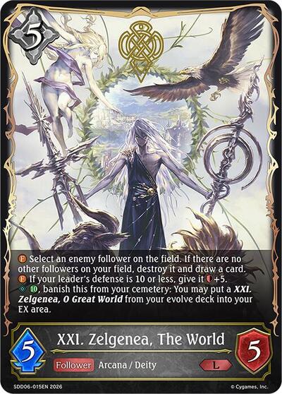 XXI. Zelgenea, The World - SDD06: Showdown Deck: Havencraft Shadowverse spoiler