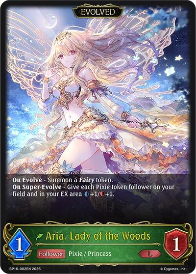 Aria, Lady of the Woods (Evolved) - BP16: New World Genesis Shadowverse spoiler