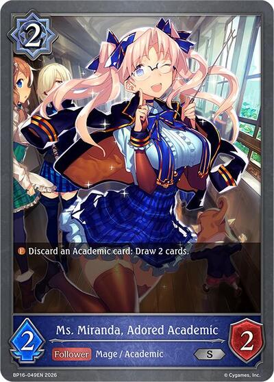 Ms. Miranda, Adored Academic - BP16: New World Genesis Shadowverse spoiler
