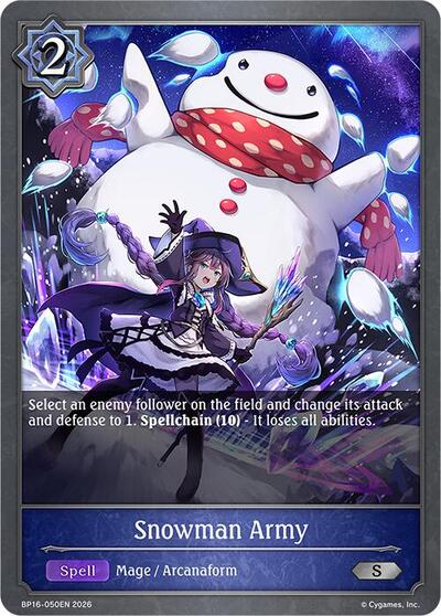 Snowman Army - BP16: New World Genesis Shadowverse spoiler