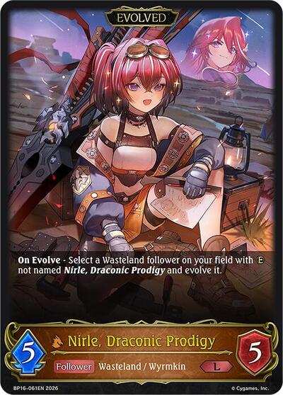 Nirle, Draconic Prodigy (Evolved) - BP16: New World Genesis Shadowverse spoiler