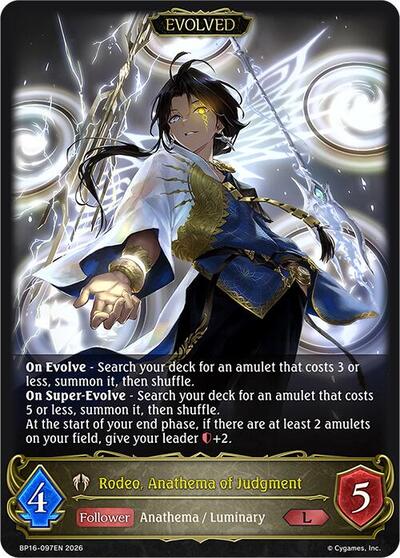 Rodeo, Anathema of Judgment (Evolved) - BP16: New World Genesis Shadowverse spoiler