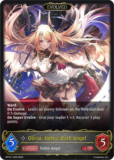 Olivia, Heroic Dark Angel (Evolved) - BP16: New World Genesis Shadowverse spoiler