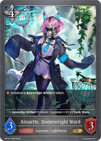 Alouette, Doomwright Ward - BP16: New World Genesis Shadowverse spoiler
