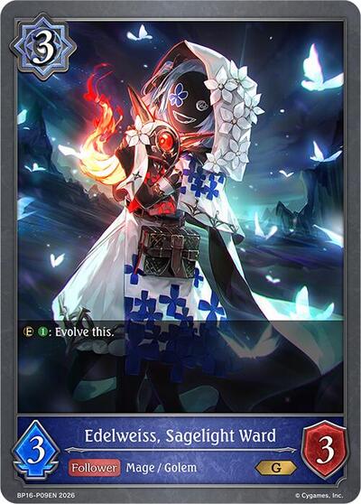 Edelweiss, Sagelight Ward - P09 (Foil) - BP16: New World Genesis Shadowverse spoiler