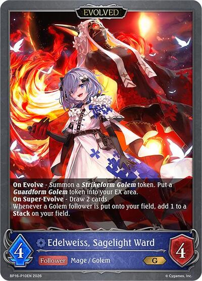Edelweiss, Sagelight Ward (Evolved) - P10 (Foil) - BP16: New World Genesis Shadowverse spoiler