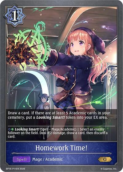 Homework Time! - P11 (Foil) - BP16: New World Genesis Shadowverse spoiler