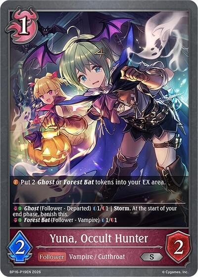 Yuna, Occult Hunter - P19 (Foil) - BP16: New World Genesis Shadowverse spoiler