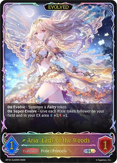 Aria, Lady of the Woods (Evolved) (SL) - BP16: New World Genesis Shadowverse spoiler