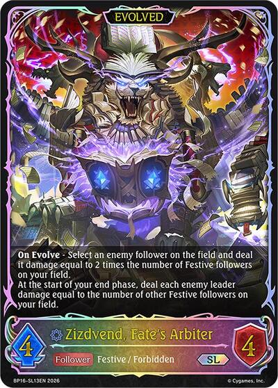 Zizdvend, Fate's Arbiter (Evolved) (SL) - BP16: New World Genesis Shadowverse spoiler