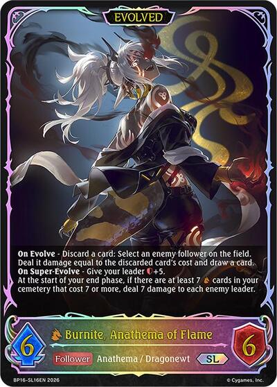 Burnite, Anathema of Flame (Evolved) (SL) - BP16: New World Genesis Shadowverse spoiler