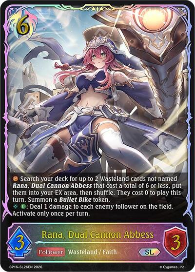 Rana, Dual Cannon Abbess (SL) - BP16: New World Genesis Shadowverse spoiler