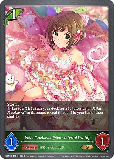 Miku Maekawa [Meownderful World] - ECP02: THE IDOLM@STER CINDERELLA GIRLS Shadowverse spoiler