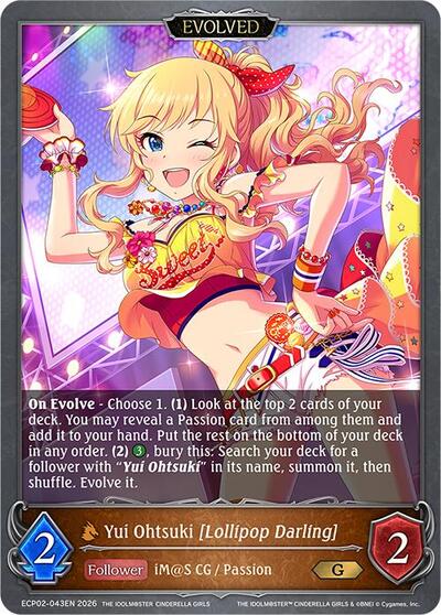 Yui Ohtsuki [Lollipop Darling] (Evolved) - ECP02: THE IDOLM@STER CINDERELLA GIRLS Shadowverse spoiler