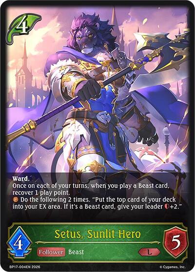 Setus, Sunlit Hero - BP17: Convergent Destinies Shadowverse spoiler