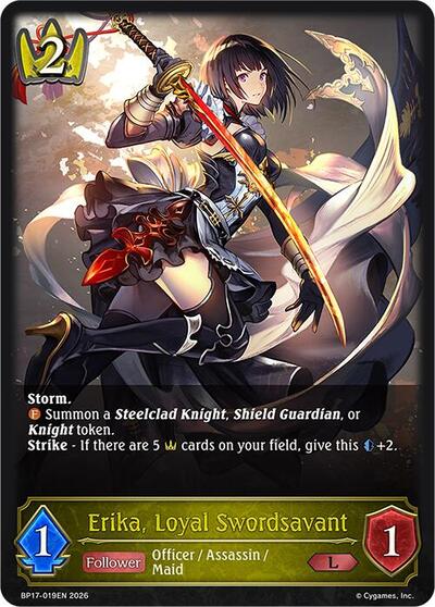 Erika, Loyal Swordsavant - BP17: Convergent Destinies Shadowverse spoiler