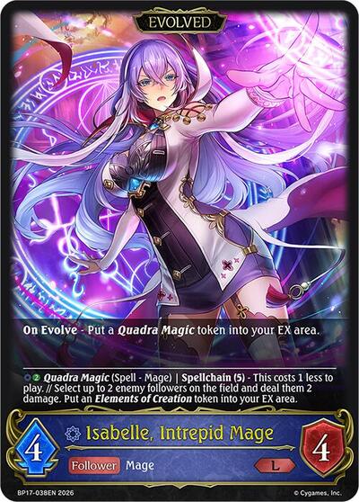 Isabelle, Intrepid Mage (Evolved) - BP17: Convergent Destinies Shadowverse spoiler