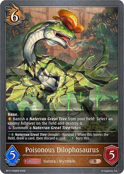 Poisonous Dilophosaurus - BP17: Convergent Destinies Shadowverse spoiler