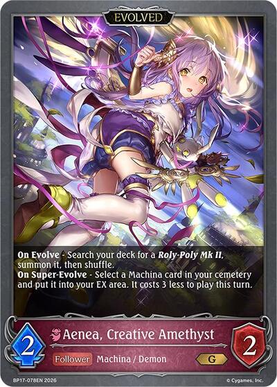 Aenea, Creative Amethyst (Evolved) - BP17: Convergent Destinies Shadowverse spoiler