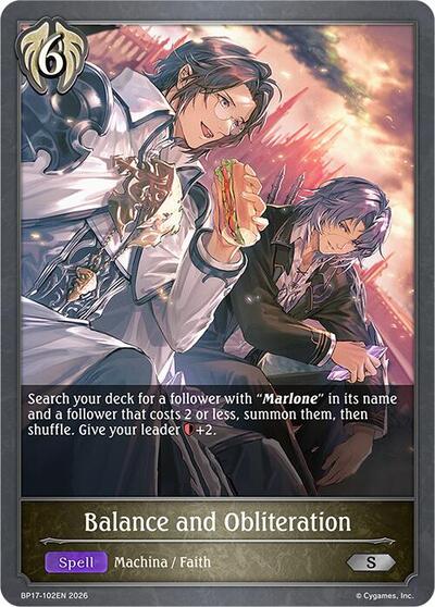 Balance and Obliteration - BP17: Convergent Destinies Shadowverse spoiler