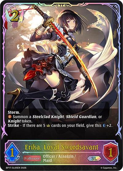 Erika, Loyal Swordsavant (SL) - BP17: Convergent Destinies Shadowverse spoiler