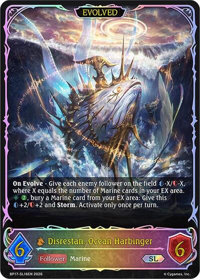 Disrestan, Ocean Harbinger (Evolved) (SL) - BP17: Convergent Destinies Shadowverse spoiler
