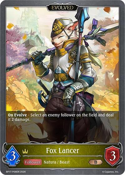 Fox Lancer (Evolved) - P08EN (Foil) - BP17: Convergent Destinies Shadowverse spoiler