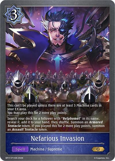Nefarious Invasion - P11EN (Foil) - BP17: Convergent Destinies Shadowverse spoiler