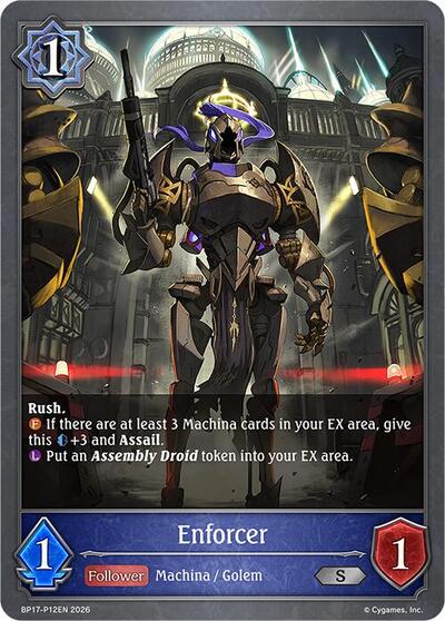 Enforcer - P12EN (Foil) - BP17: Convergent Destinies Shadowverse spoiler