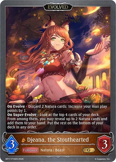 Djeana, the Stouthearted (Evolved) - P15EN (Foil) - BP17: Convergent Destinies Shadowverse spoiler