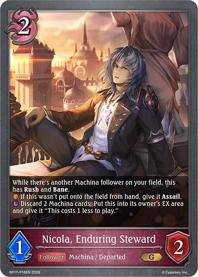 Nicola, Enduring Steward - P18EN (Foil) - BP17: Convergent Destinies Shadowverse spoiler