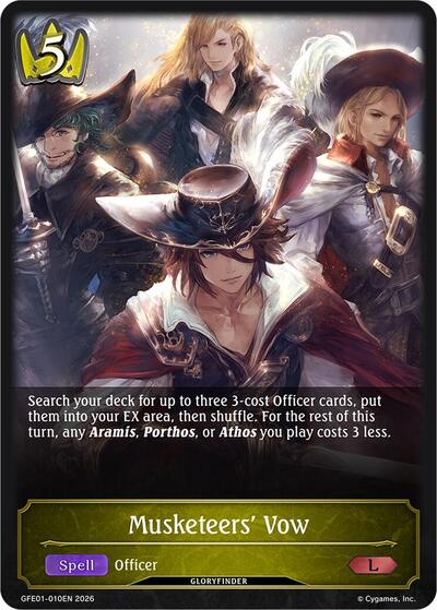 Musketeers' Vow - Glory Finder Events Shadowverse spoiler