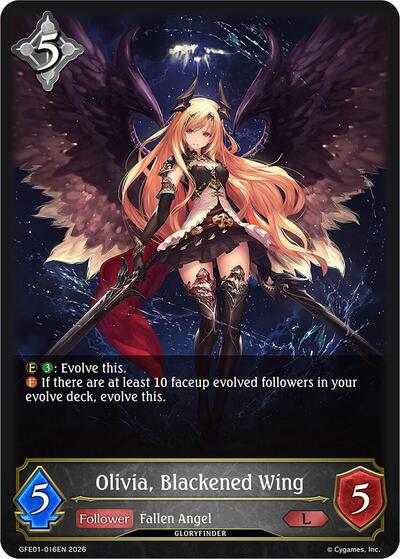 Olivia, Blackened Wing - Glory Finder Events Shadowverse spoiler
