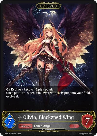 Olivia, Blackened Wing (Evolved) - Glory Finder Events Shadowverse spoiler