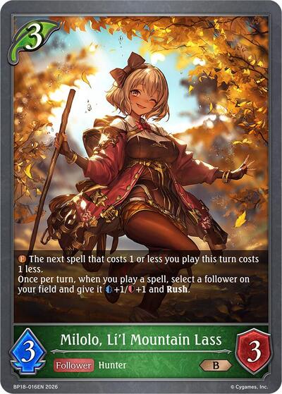 Milolo, Li'l Mountain Lass - BP18: Neometropolis Shadowverse spoiler